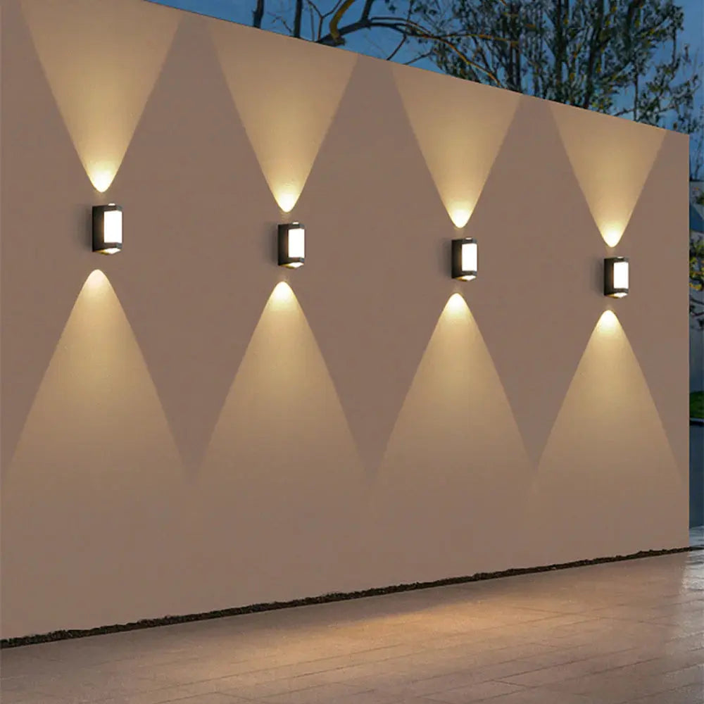 Marve Nordic Up Down Outdoor Wall Lamp, White/Black Marve