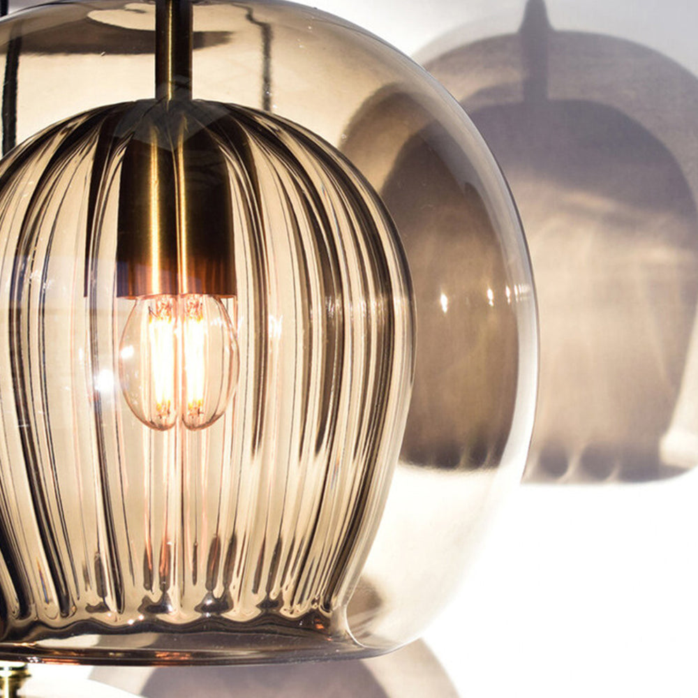 June Glass Globe Pendant Light Clear &Amber June