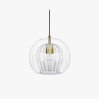 June Glass Globe Pendant Light Clear &Amber June