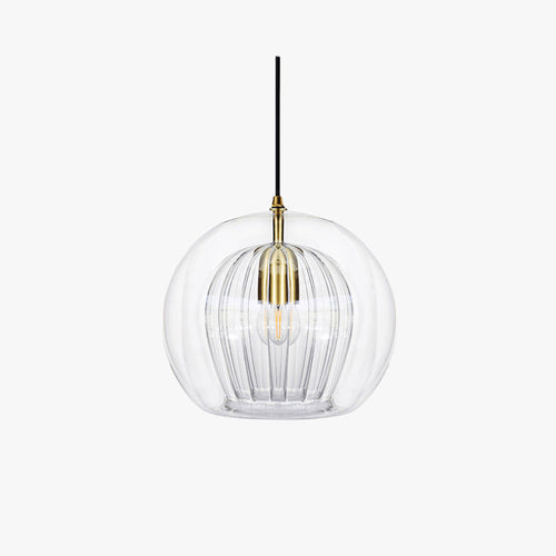 June Glass Globe Pendant Light Clear &Amber June