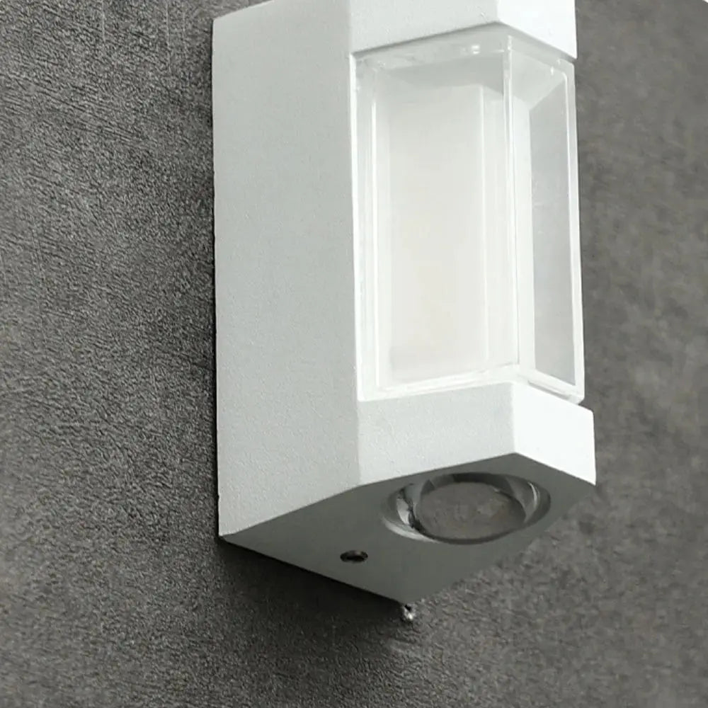 Marve Nordic Up Down Outdoor Wall Lamp, White/Black Marve
