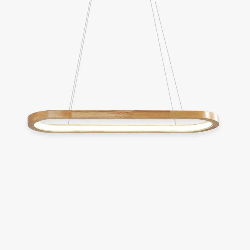 Veon Contemporary Oval Wooden Pendant Light Veon