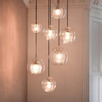 June Glass Globe Pendant Light Clear &Amber June