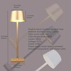 Cordless Battery Operated  Table Lamp Night Lamp Golden HOCC
