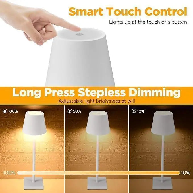 Cordless Battery Operated  Table Lamp Night Lamp White HOCC