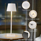 Cordless Battery Operated  Table Lamp Night Lamp White HOCC