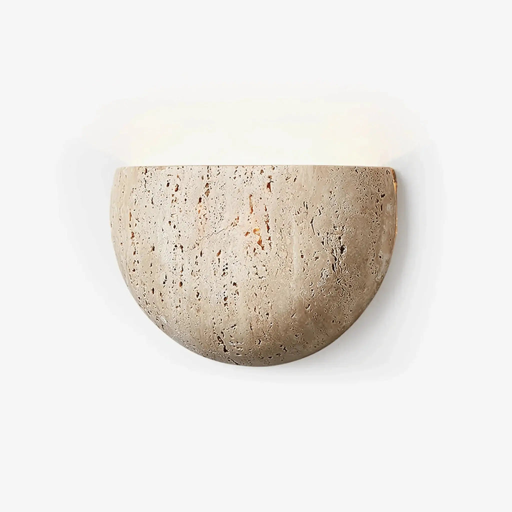 Lumo Wabi-Sabi Travertine Stone Wall Lamp â€“ Minimalist Modern Sconce Baskoraa.com