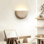 Lumo Wabi-Sabi Travertine Stone Wall Lamp â€“ Minimalist Modern Sconce Baskoraa.com