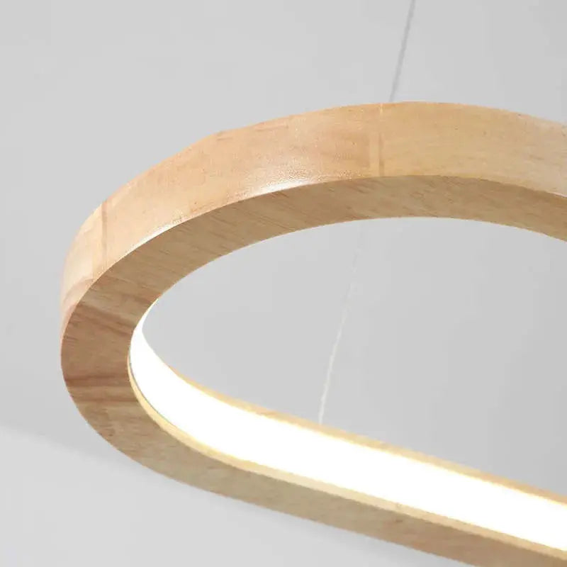 Veon Contemporary Oval Wooden Pendant Light Veon