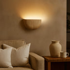 Lumo Wabi-Sabi Travertine Stone Wall Lamp â€“ Minimalist Modern Sconce Baskoraa.com