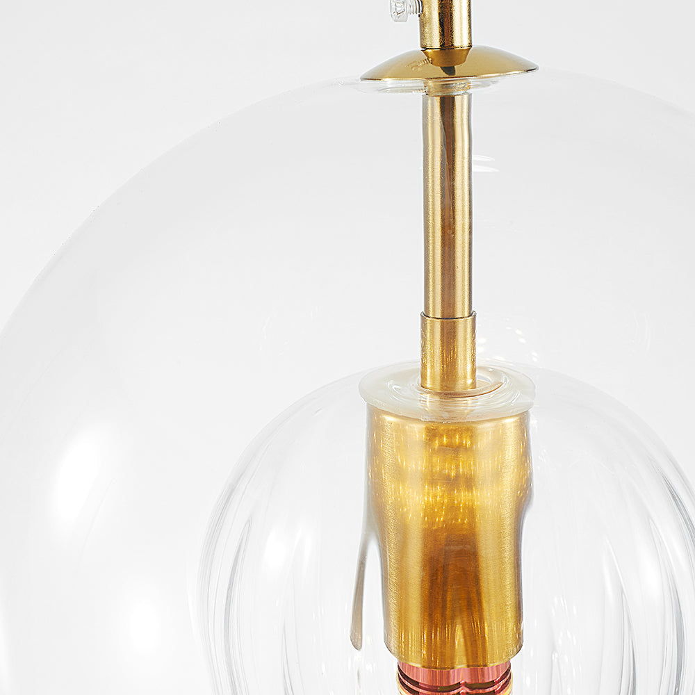 June Glass Globe Pendant Light Clear &Amber June