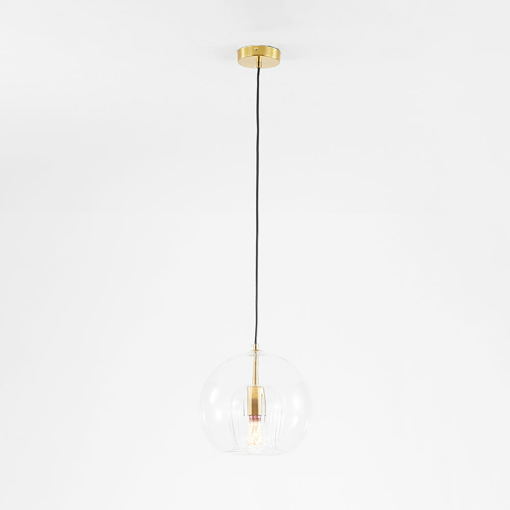 June Glass Globe Pendant Light Clear &Amber June