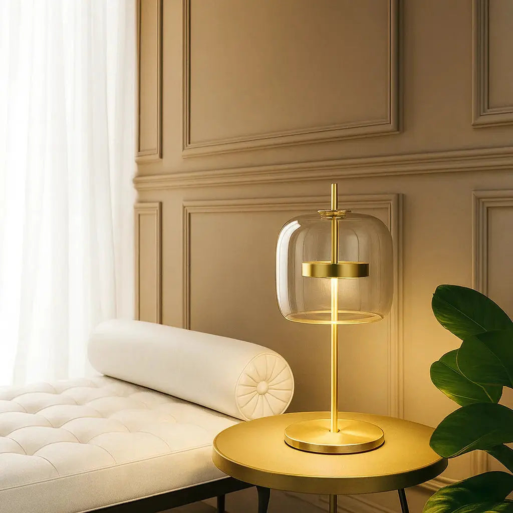 Aurelia Stained Glass Table Lamp â€“ Gold Iron Base Baskoraa.com
