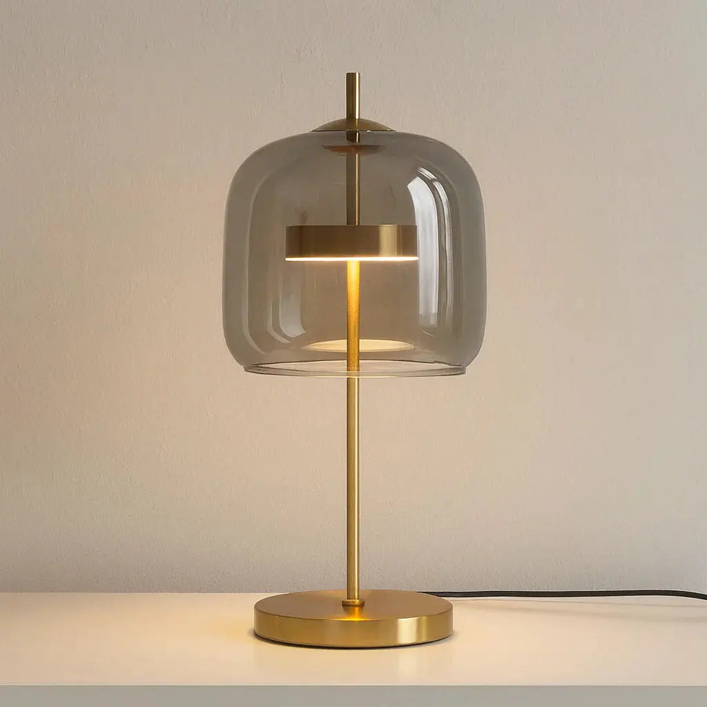 Aurelia Stained Glass Table Lamp â€“ Gold Iron Base Baskoraa.com