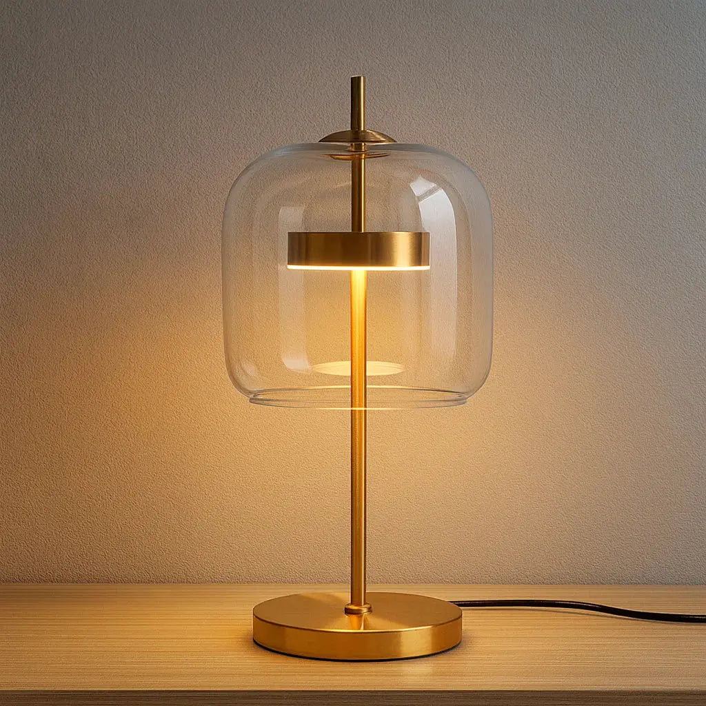 Aurelia Stained Glass Table Lamp â€“ Gold Iron Base Baskoraa.com