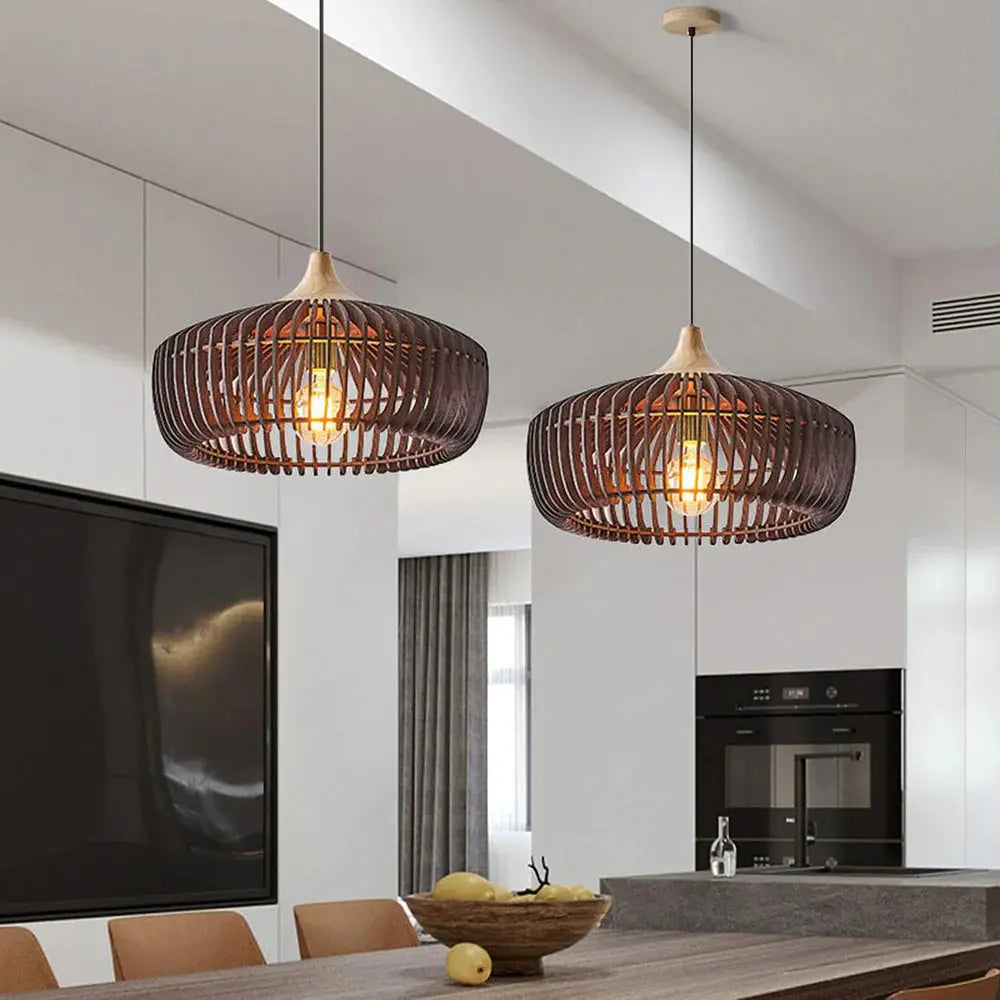 Muto Nordic Japanese Pendant Light Wood Bedroom/Living Room Muto