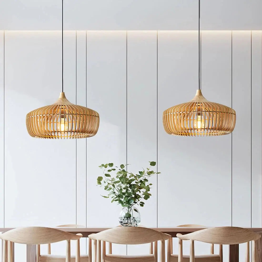 Muto Nordic Japanese Pendant Light Wood Bedroom/Living Room Muto