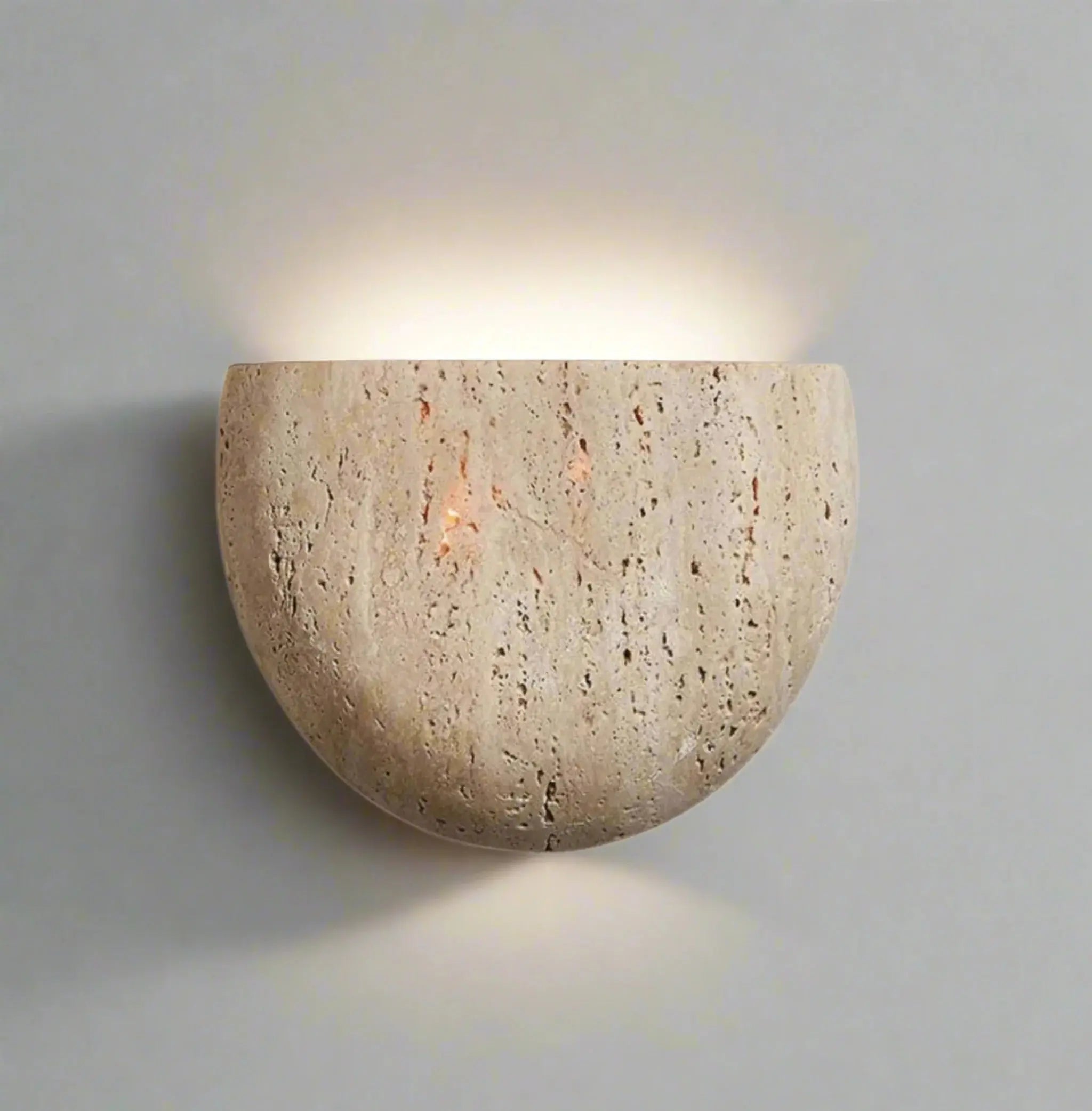Lumo Wabi-Sabi Travertine Stone Wall Lamp â€“ Minimalist Modern Sconce Baskoraa.com