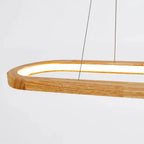 Veon Contemporary Oval Wooden Pendant Light Veon