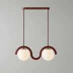 Uveta Linear Chandelier Red&Silver Uveta
