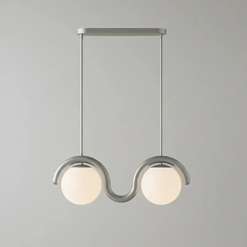 Uveta Linear Chandelier Red&Silver Uveta