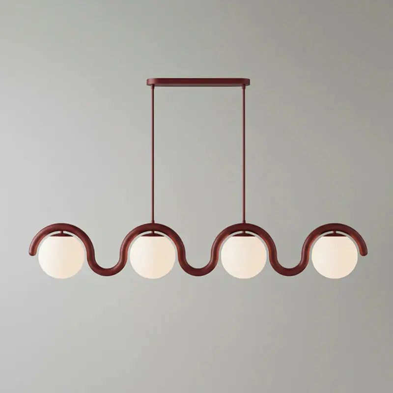 Uveta Linear Chandelier Red&Silver Uveta
