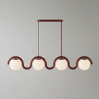 Uveta Linear Chandelier Red&Silver Uveta