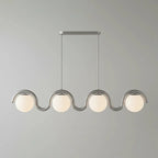Uveta Linear Chandelier Red&Silver Uveta