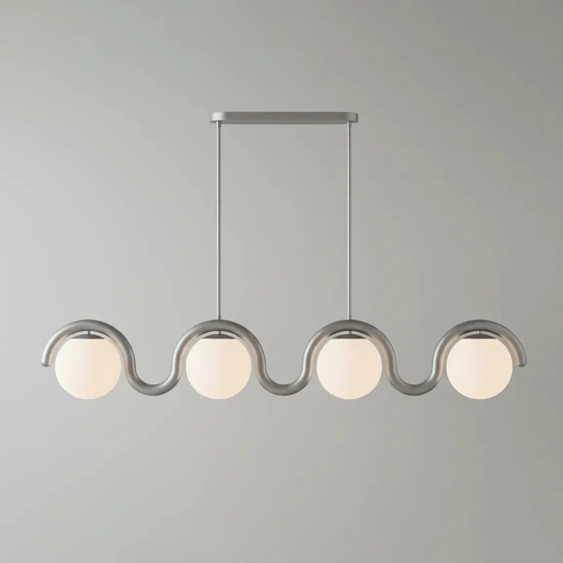 Uveta Linear Chandelier Red&Silver Uveta
