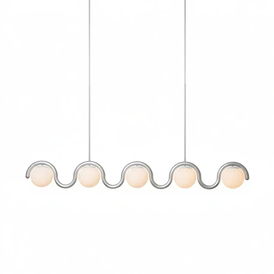 Uveta Linear Chandelier Red&Silver Uveta