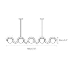 Uveta Linear Chandelier Red&Silver Uveta