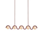 Uveta Linear Chandelier Red&Silver Uveta
