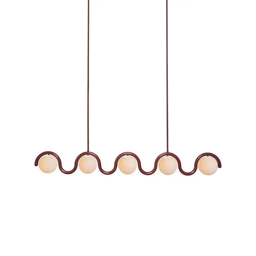 Uveta Linear Chandelier Red&Silver Uveta