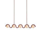 Uveta Linear Chandelier Red&Silver Uveta