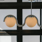 Uveta Linear Chandelier Red&Silver Uveta