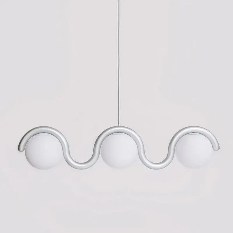 Uveta Linear Chandelier Red&Silver Uveta
