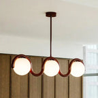 Uveta Linear Chandelier Red&Silver Uveta