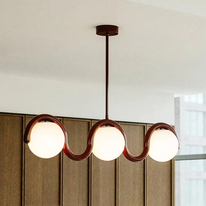 Uveta Linear Chandelier Red&Silver Uveta