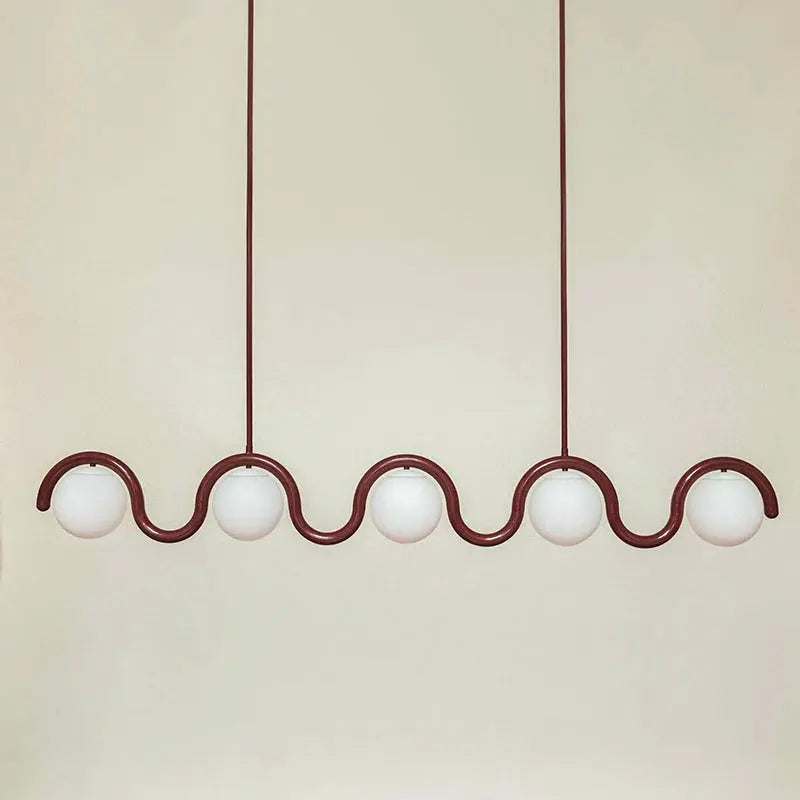 Uveta Linear Chandelier Red&Silver Uveta