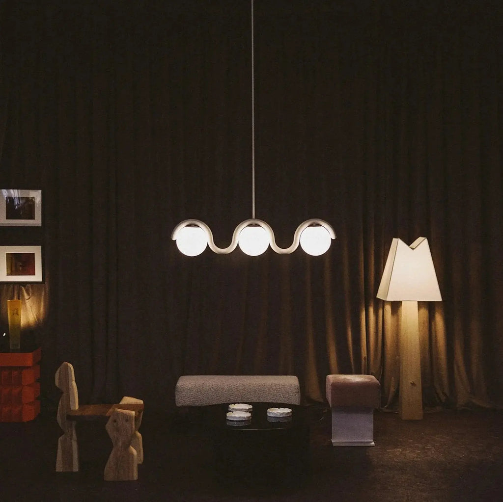 Uveta Linear Chandelier Red&Silver Uveta