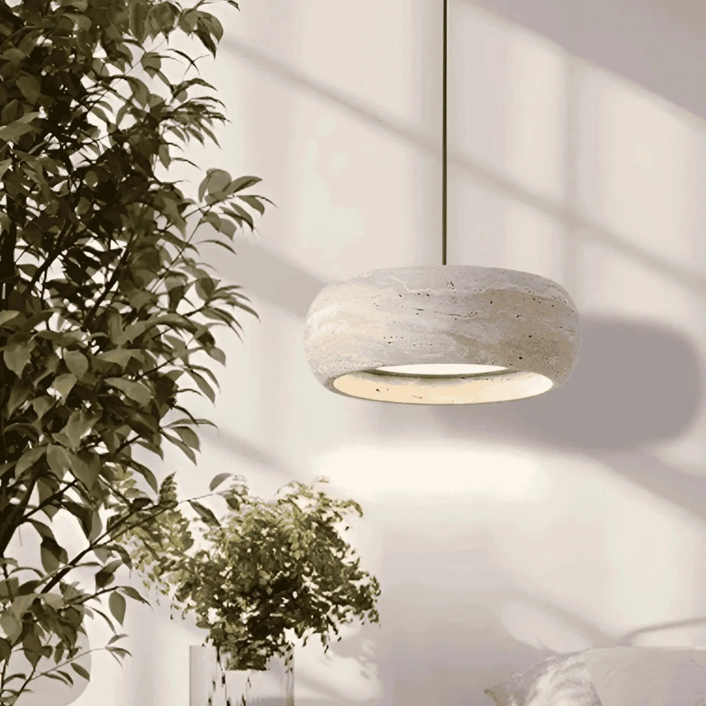 Ithaca Travertine LED Pendant Light Baskoraa.com
