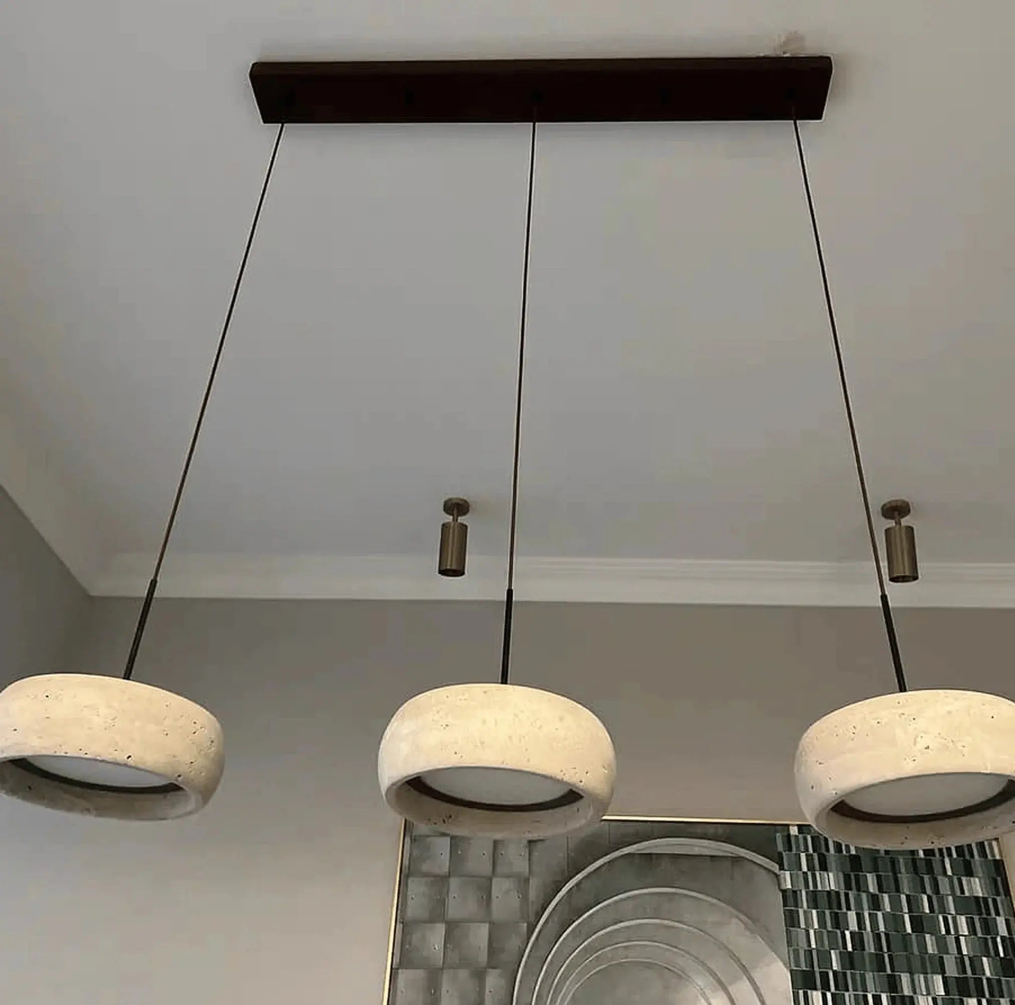 Ithaca Travertine LED Pendant Light Baskoraa.com