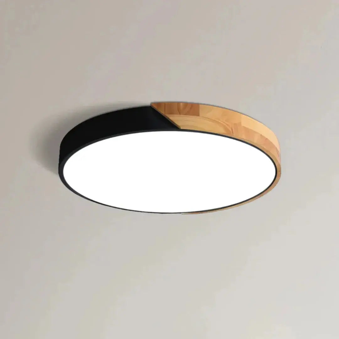 Scandinavian Wooden LED Ceiling Light Fixture â€“ Modern Flush Mount Design for Cozy Ambiance Lasson Living