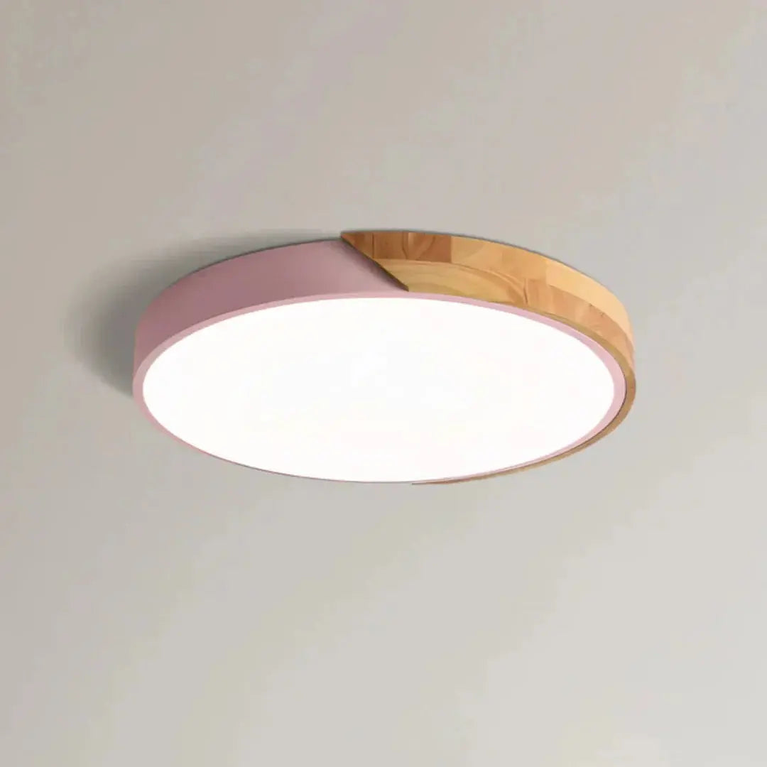 Scandinavian Wooden LED Ceiling Light Fixture â€“ Modern Flush Mount Design for Cozy Ambiance Lasson Living