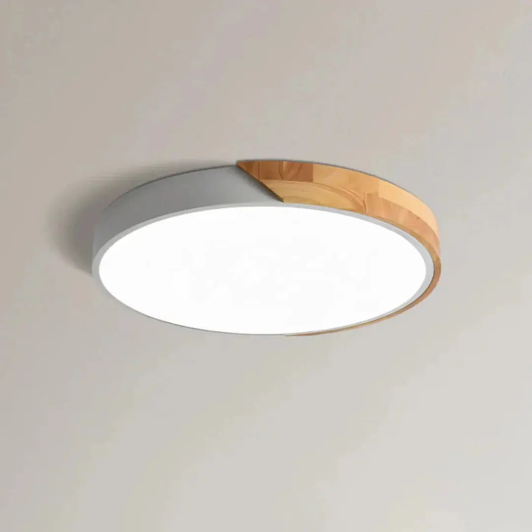 Scandinavian Wooden LED Ceiling Light Fixture â€“ Modern Flush Mount Design for Cozy Ambiance Lasson Living