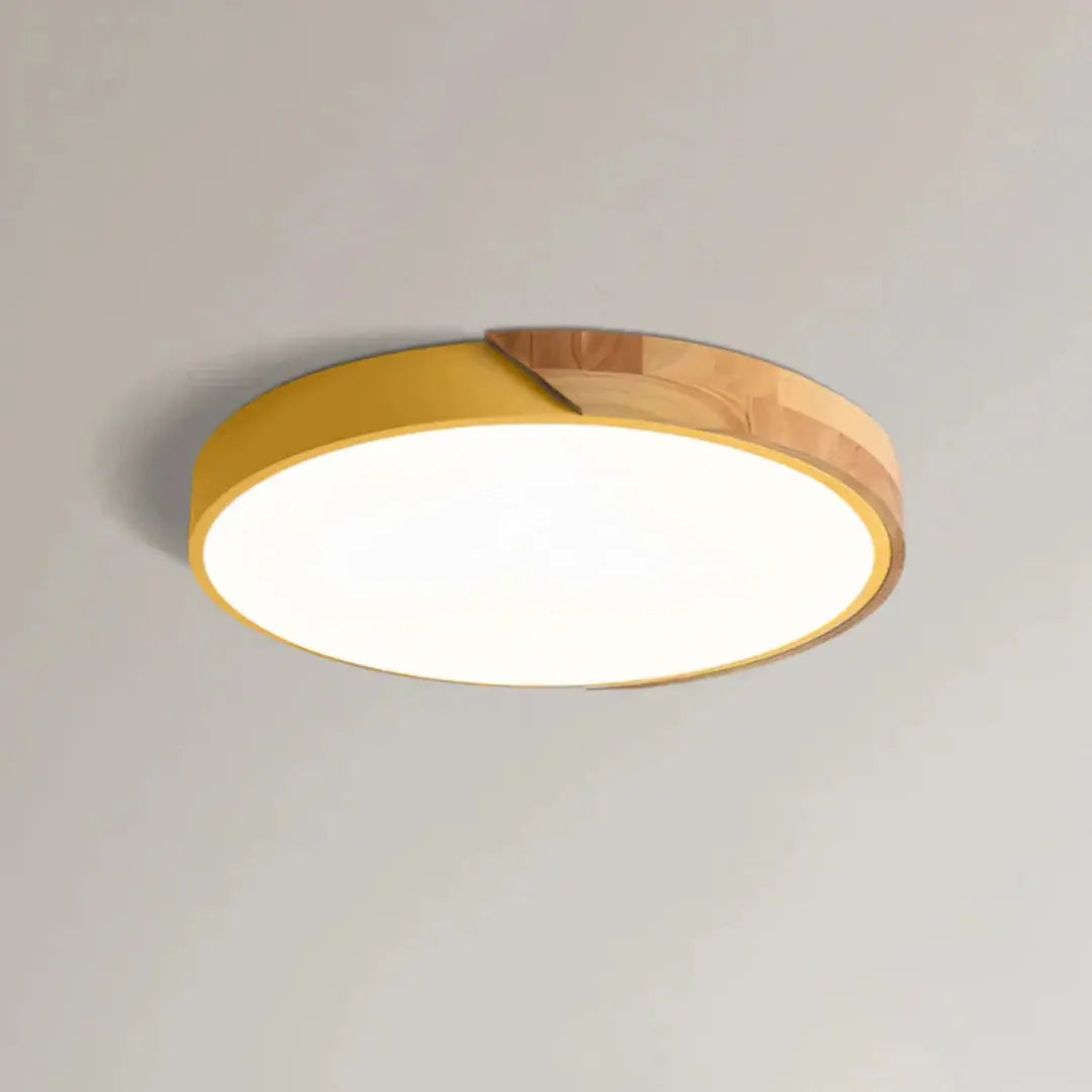 Scandinavian Wooden LED Ceiling Light Fixture â€“ Modern Flush Mount Design for Cozy Ambiance Lasson Living
