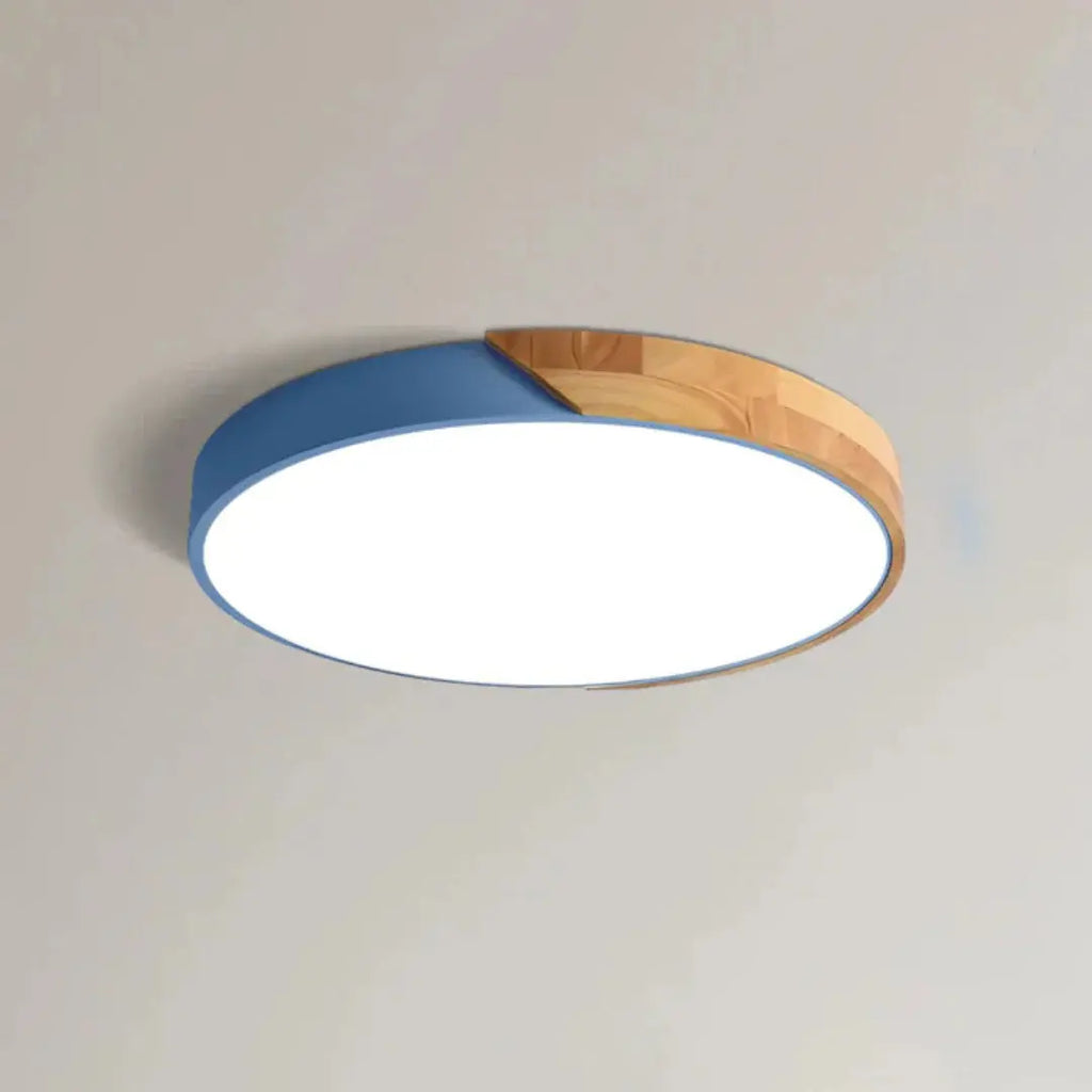 Scandinavian Wooden LED Ceiling Light Fixture â€“ Modern Flush Mount Design for Cozy Ambiance Lasson Living