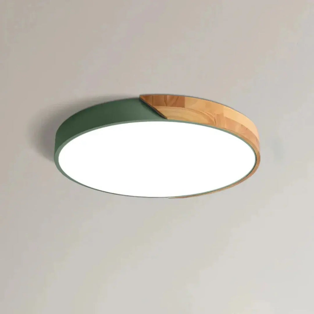 Scandinavian Wooden LED Ceiling Light Fixture â€“ Modern Flush Mount Design for Cozy Ambiance Lasson Living