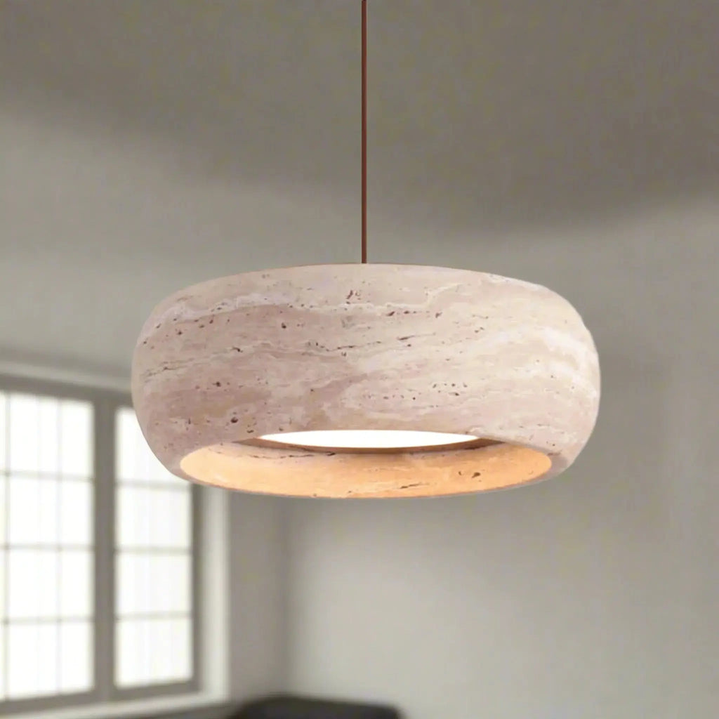 Ithaca Travertine LED Pendant Light Baskoraa.com