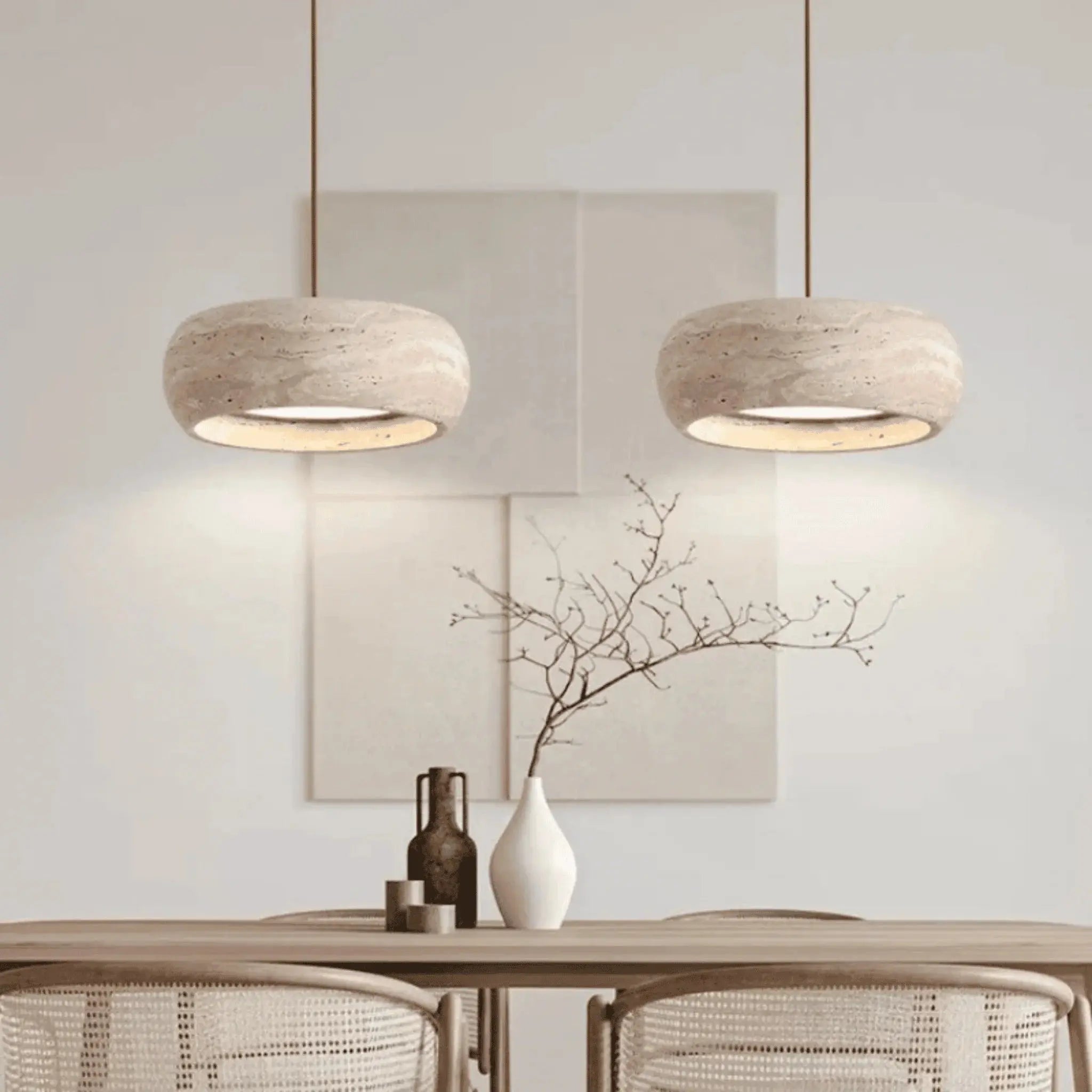 Ithaca Travertine LED Pendant Light Baskoraa.com
